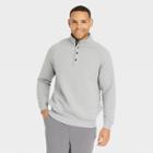 Men's 1/4 Front Snap Quilted Sweatshirt - Goodfellow & Co Gray