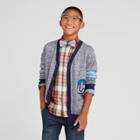 Boys' V-neck Letterman Cardigan - Cat & Jack Navy