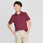 Boys' Uniform Short Sleeve Pique Polo Shirt - Cat & Jack Burgundy (red) Air