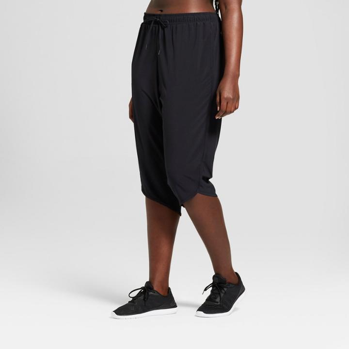 Women's Plus Size Crop Woven Pants - Joylab Black