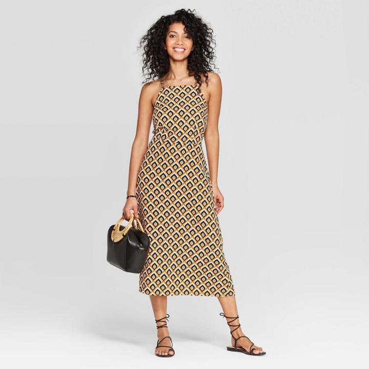 Women's Sleeveless Strappy Midi Dress - A New Day Tan