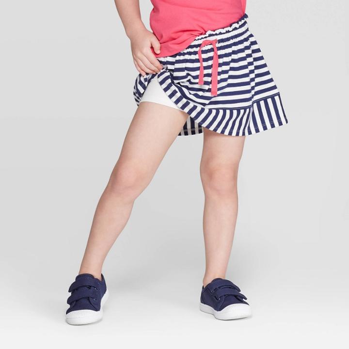 Toddler Girls' Striped Scooter - Cat & Jack Navy 3t, Toddler Girl's, Blue