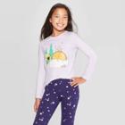 Girls' Long Sleeve Winter Taco Graphic T-shirt - Cat & Jack Lilac Xs, Girl's, Purple