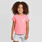 Petitetoddler Girls' Short Sleeve Sequin Unicorn T-shirt - Cat & Jack Pink 12m, Toddler Girl's