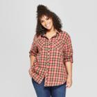 Junk Food Women's Plus Size Long Sleeve Button-down Flannel