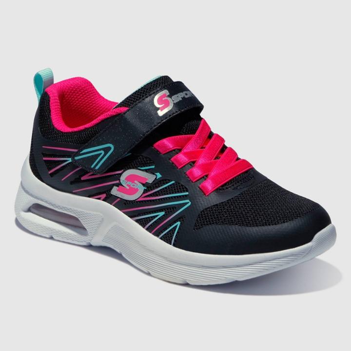 Girls' S Sport By Skechers Elian Zig Zag Print Performance Sneakers - Black