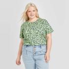 Women's Plus Size Animal Print Clover Short Sleeve T-shirt - Fifth Sun (juniors') - Light Green 1x, Women's,