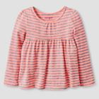 Toddler Girls' Long Sleeve Peplum T-shirt - Cat & Jack Peach 4t, Girl's, Pink