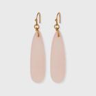 Rose Quartz Semi-precious Elongated Teardrop Drop Earrings - Universal Thread Rose Pink