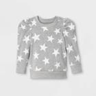 Grayson Mini Toddler Girls' Star Puff Sleeve Fleece Pullover - Gray