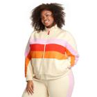 Women's Plus Size Color Block Stripe Zip-up Track Jacket - Lego Collection X Target Cream