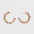 Sugarfix By Baublebar Delicately Beaded Hoop Earrings, Girl's, Multicolor Rainbow