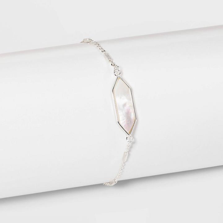 Mother Of Pearl Inlay Bolo Bracelet - A New Day White, Women's
