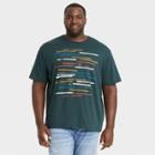 Men's Tall Printed Standard Fit Short Sleeve Crewneck T-shirt - Goodfellow & Co Dark Green/shapes