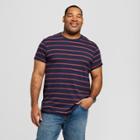 Men's Tall Striped Short Sleeve Crew Neck Novelty T-shirt - Goodfellow & Co Xavier Navy