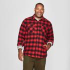 Men's Tall Long Sleeve Buffalo Check Plaid Wool Blend Shirt Jacket - Goodfellow & Co Ripe Red