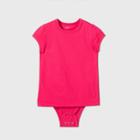 Girls' Adaptive Short Sleeve Adjustable Bodysuit - Cat & Jack Pink
