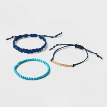 Semi-precious Turquoise Bracelet 3pc - Universal Thread Blue