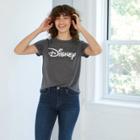 Women's Disney Logo Short Sleeve Graphic T-shirt - Charcoal