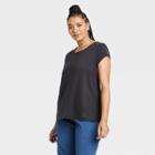Women's Cap Sleeve Perforated T-shirt - All In Motion Black S, Women's,