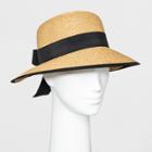 Women's Backless Floppy Hat With Bow - A New Day Natural