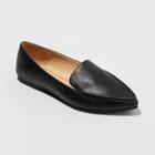 Women's Micah Wide Width Pointy Toe Loafers - A New Day Black 6w,