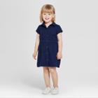 Toddler Girls' Uniform Shirt Dress - Cat & Jack Navy (blue)