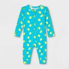 Ev Holiday Baby Lemon Print 100% Cotton Matching Family Pajamas Union Suit - Blue