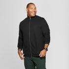 Men's Tall Regular Fit Long Sleeve Mock Collar Fleece Zip-up Sweatshirt - Goodfellow & Co Black