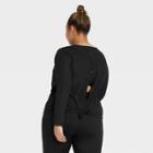 Women's Plus Size Long Sleeve Open Back T-shirt - All In Motion Black 2x, Women's,
