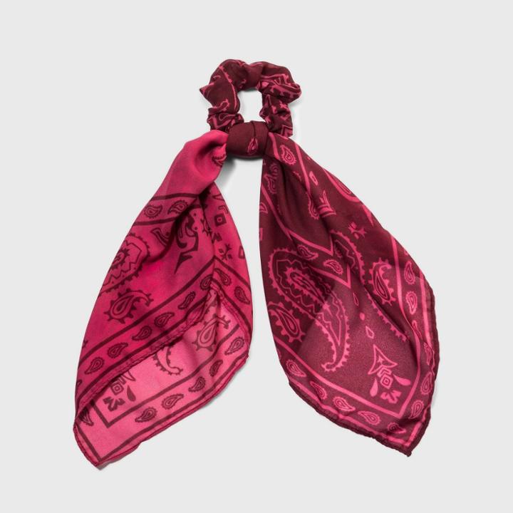 Bandana Printed Chiffon Scarf Hair Twisters - Wild Fable Burgundy