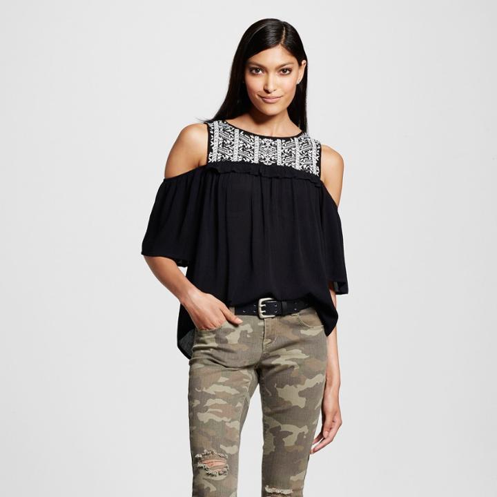 Women's Cold Shoulder Woven - Xhilaration (juniors') Black
