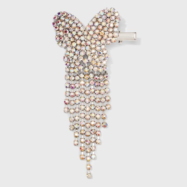 Rhinestone Butterfly Hair Barrette - Wild Fable Clear