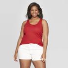 Women's Plus Size Sleeveless U-neck Rib Racerback Tank Top - Universal Thread Red