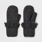 Women's Solid Mittens With Fringe - Universal Thread Black