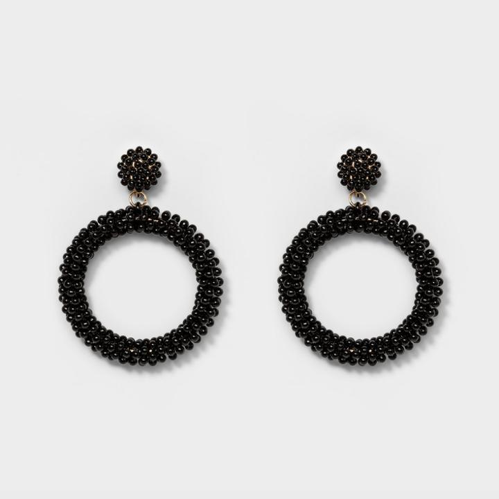 Sugarfix By Baublebar Beaded Hoop Earrings - Black, Girl's