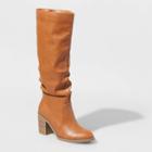 Women's Tessa Heeled Scrunch Boots - Universal Thread Cognac