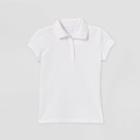 Petitegirls' Short Sleeve Stain Release Uniform Polo Shirt - Cat & Jack White