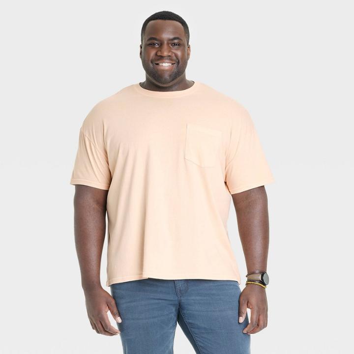 Men's Standard Fit Short Sleeve T-shirt - Goodfellow & Co Peach Orange
