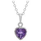 3/4 Tcw Tiara Amethyst (purple) Crown Pendant In Sterling