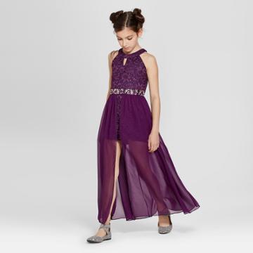 Lots Of Love By Speechless Girls' Maxi Romper Dress - Purple