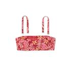 Juniors' Pique Bandeau Bikini Top - Xhilaration Floral D/dd Cup, Pink/purple/red