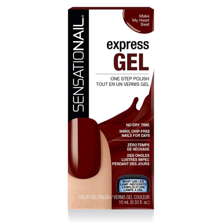 Sensationail Express Gel Polish 72106 Make My Heart Beat - 0.33 Fl Oz, Red