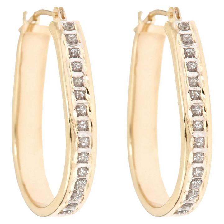Target Pear Shaped Sterling Silver Earrings With Diamond Accents - Yellow