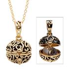 Distributed By Target Women's Gold Plated Prayer Keeper Antiqued Ball Pendant - Gold