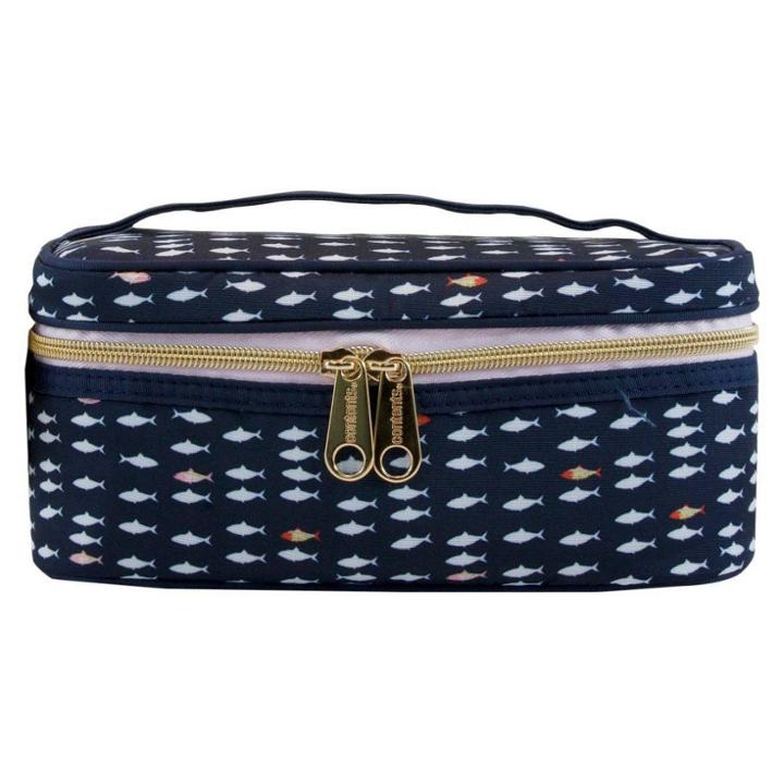Contents Floral Reflection Small Train Case Cosmetic Bag