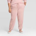 Women's Plus Size Embroidered Mid-rise Jogger - Universal Thread Pink