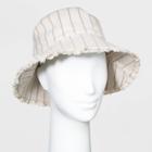 Women's Textured Striped Bucket With Fringe Hats - Universal Thread Tan One Size, Women's, Beige