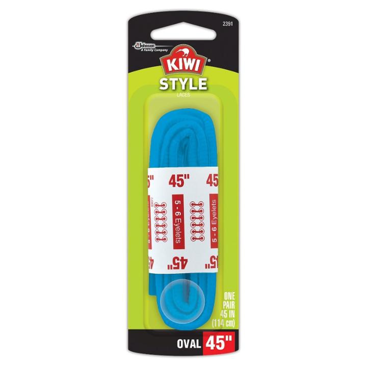 Kiwi Sport Oval Laces Bright Blue 45 1 Pair, Adult Unisex