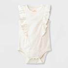 Baby Girls' Ruffle Short Sleeve Bodysuit - Cat & Jack Cream Newborn, Ivory